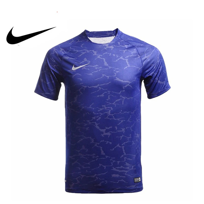 Original Authentic NIKE Men's Soccer T-shirts Short Sleeve Sportswear Breathable Knitted Quick Dry Soccer Jerseys 777546-455