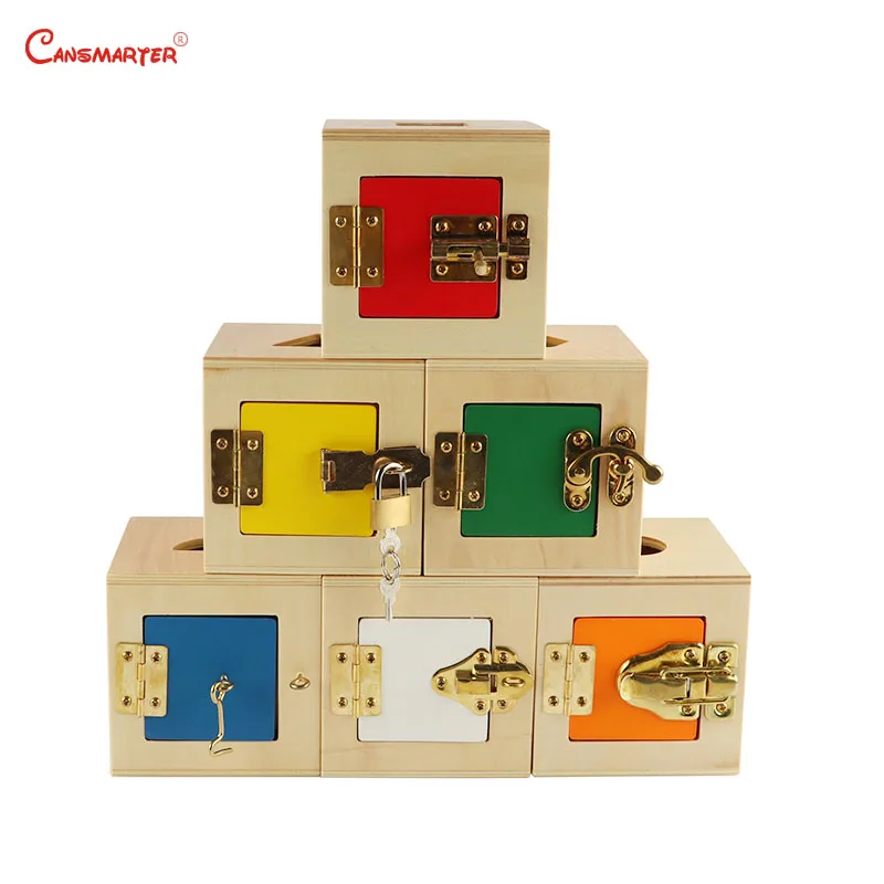 6 Lock Box Exercises Toys Game Home Daily Life Training Wooden Toys Metal Locks School Montessori Educational Materials PR103-3 6 Lock Box Exercises Toys Game Home Daily Life Training Wooden Toys Metal Locks School Montessori Educational Materials PR103-3