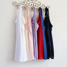 Гладкий шелк молока короткие, камзол Тонкий майка Женская Краткая одноцветное на бретелях