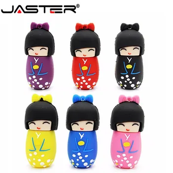 

JASTER USB 2.0 cartoon Flash Drive 64G Pen Drive 32G 16G 8GB 4GB Style Japanese Doll Toy Pendrive