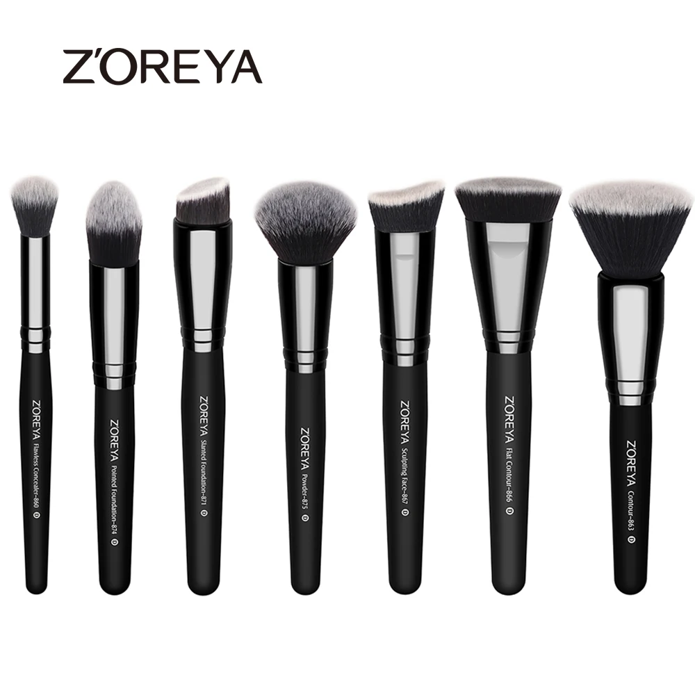 ZOREYA брендовые кисти для макияжа 18 шт. Профессиональные кисти для макияжа пудра Duo волоконная основа набор кистей для теней - Handle Color: 7pcs big brush set