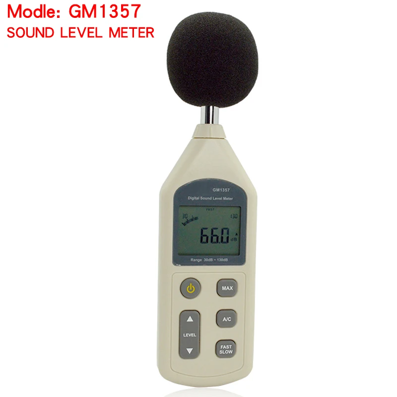 

High quality New Digital Sound Level Meter Meters Noise Tester in decibels LCD A/C FAST/SLOW dB screen 30-130dB GM1357