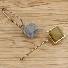 1 шт. ситечко для чая из нержавеющей стали, Сетчатое ситечко в форме квадратного шарика, чайная ложка с ручкой для заварки приправ, ситечко для чая, чайная посуда