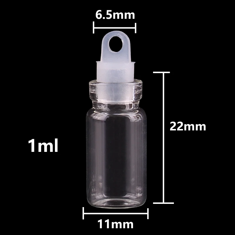 Lots 300 pieces 1ml 2ml Mini Glass Bottles with Plastic Stopper Spice Bottles Jars DIY Craft 2