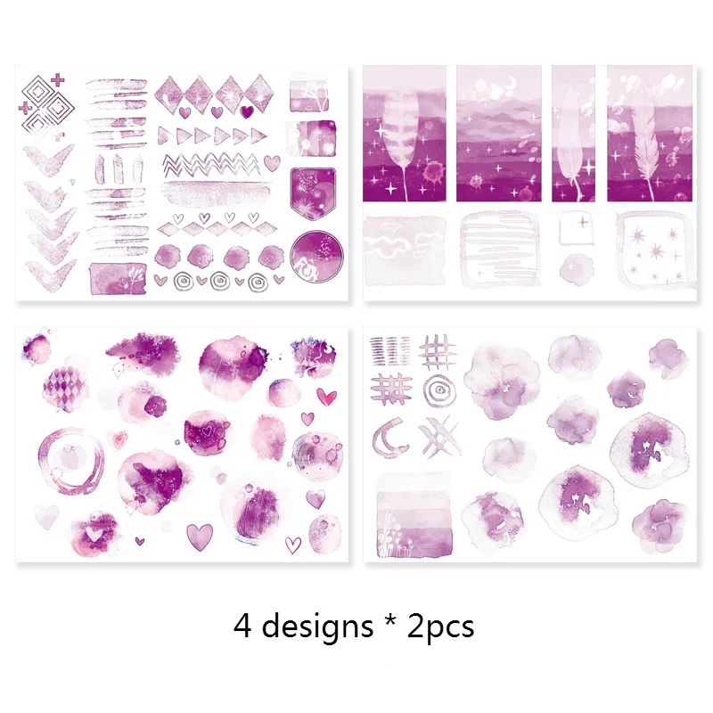 Mr. paper 5 видов конструкций, 8 шт./лот, пергаментная бумага, конверт, деко, наклейки для скрапбукинга, пуля, журнал, популярные декоративные канцелярские наклейки - Цвет: Фиолетовый