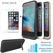 USA RU Ship External Power bank pack backup battery Charger case for iphon 5 5S SE 6 6s Plus 4800 / 3200 / 2200 mAh