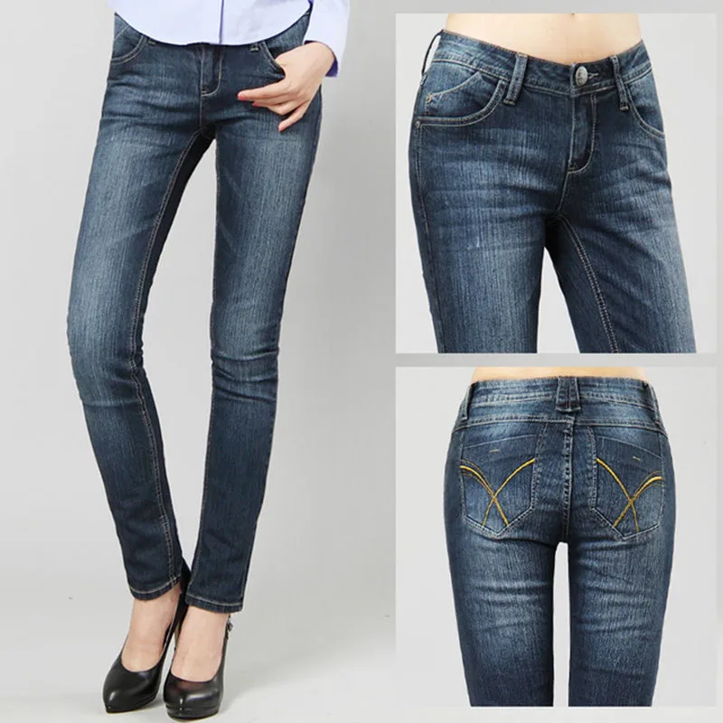 

New High Quality Vintage 78% Cotton Jeans for Women Denim Pencil Jeans Woman High Elastic plus size High Waist Cowboy Pants