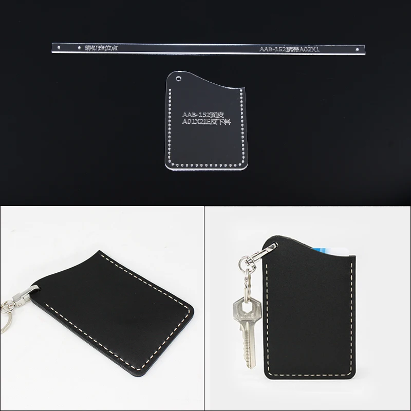 

Leather Tool DIY Handmade Leather Card Package Card Clip Acrylic Template Durable Pattern Stencil Sewing Craft 7.5*10.5*0.5cm