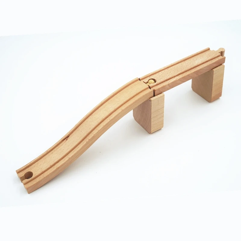 

Wooden Railway Train Set-Bridge Pier Track / S Track Compatible with All Brands Trains Wooden Road Expand Train Track Collection