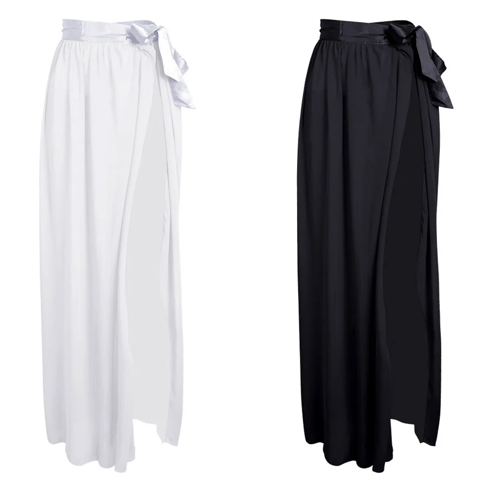 

Wihte/Black Cover-Ups Fashion Women Bikini Cover Up Swimwear Sheer Beach Maxi Wrap Skirt Sarong Summer Swimwear Swim Sportswear