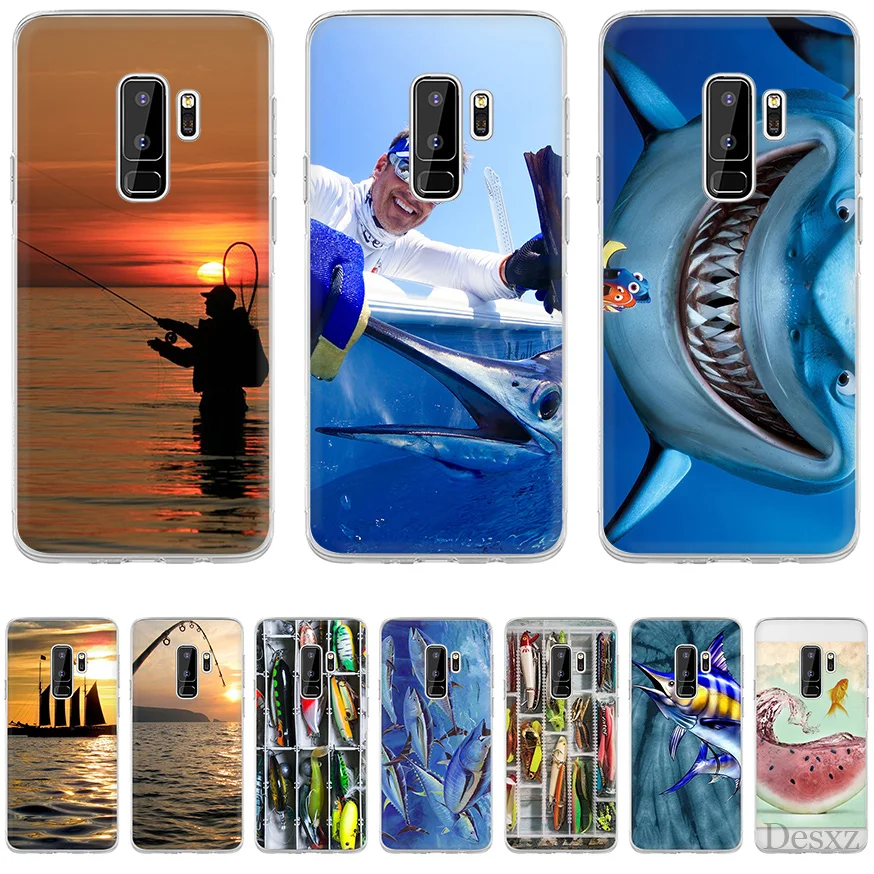 Чехол для Samsung A10 A20 A30 A40 A50 A60 A70 A9 A7 A5 A6 A8 Plus коробка рыболовных снастей с южно синими