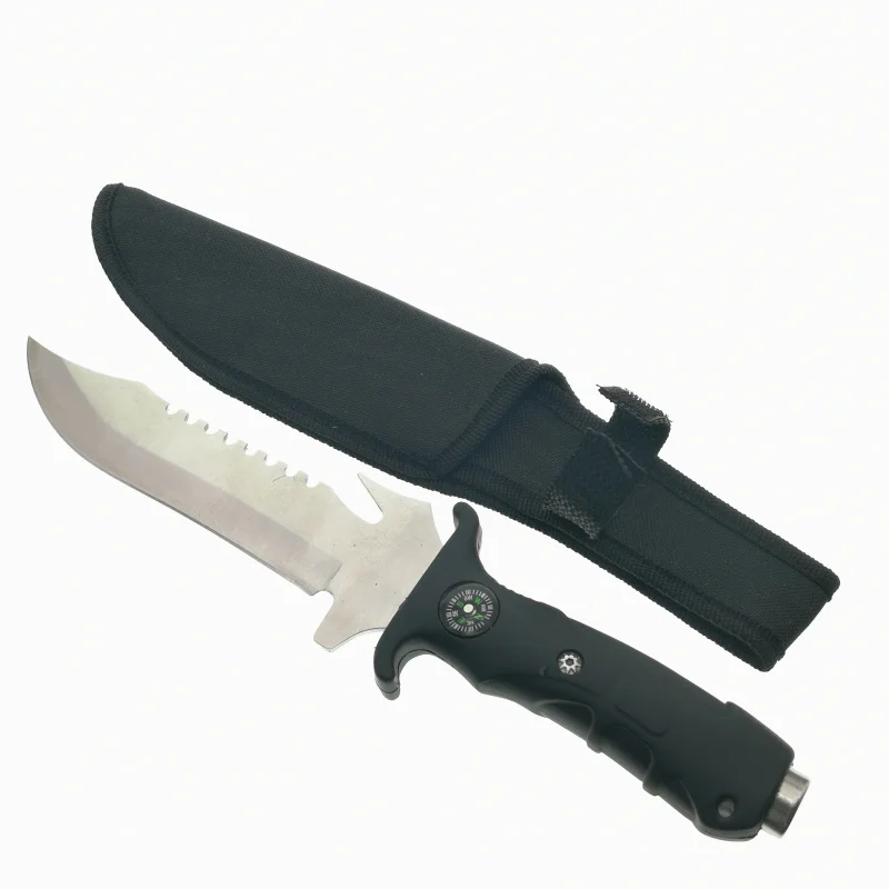 ToughKeng Compass Multi purpose Hunting Fixed Blade Knife 5Cr13