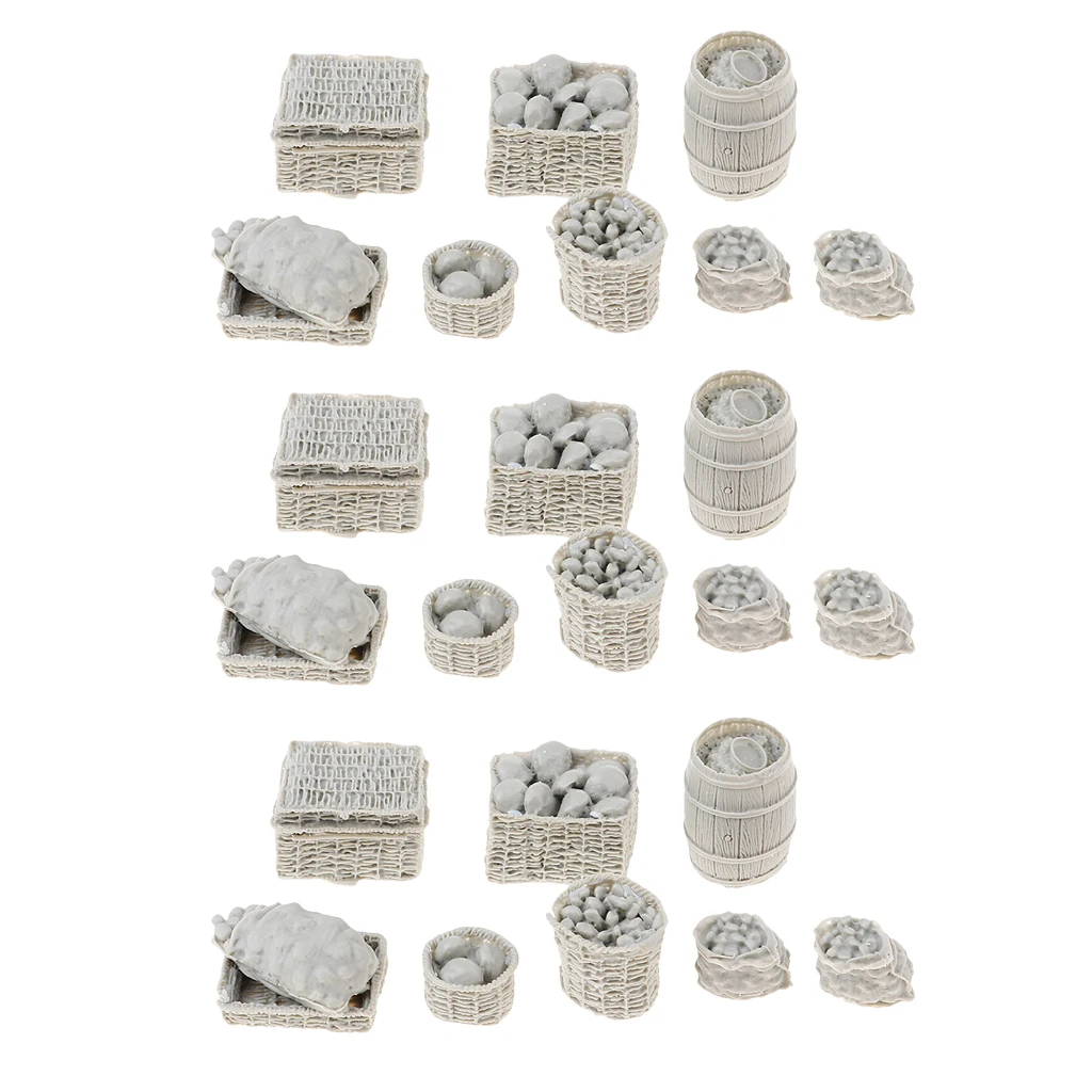 3set 1/35 Food Supplies Basket Model for Mini Sand Table Military Scene