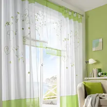 Готовые пасторальные вышитые оконные экраны гостиной спальни Тюль прозрачные украшения интерьера, шторы 095