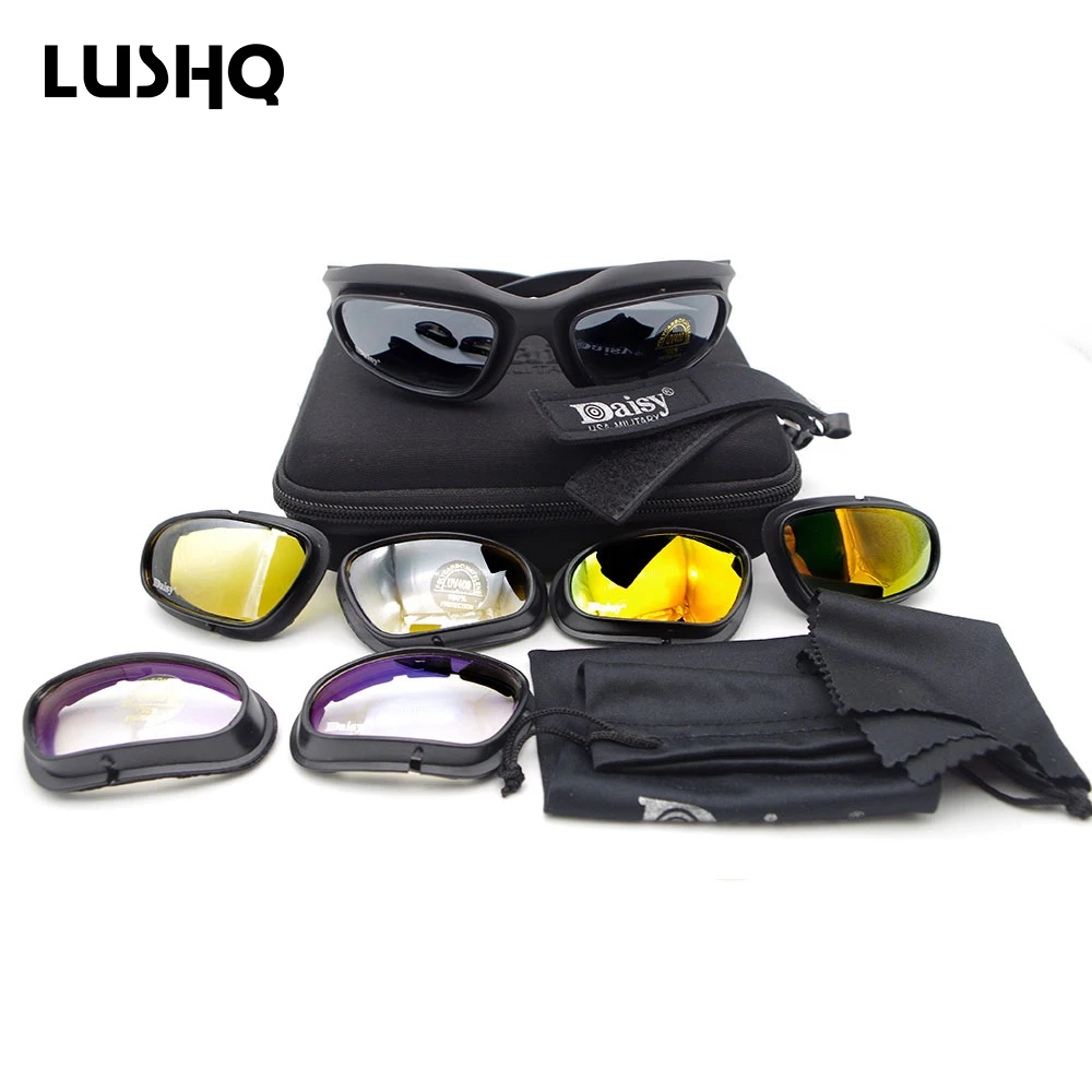 LUSHQ moto rcycle защитные очки Мото очки gafas moto стимпанк очки сменные многоцветные 4 линзы солнцезащитные очки occhiali moto cross