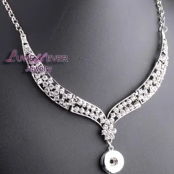 

Bohemia exaggeration Rhinestones Snap Button Jewelry Pendants Necklace Interchangeable Charm Jewelry For Women(fit 18mm button)