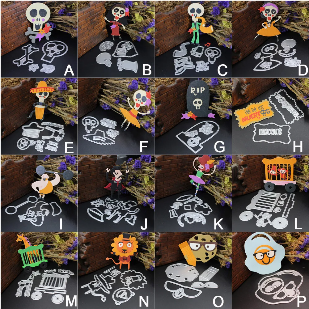 

New Metal Cutting Dies Frame Stencil DIY Dies Scrapbooking Embossing Album Paper Card Metal Craft Skull Dies For Card Making