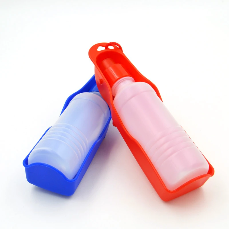 500ml Dog Water Bottle Feeder With Bowl Plastic Portable Water Bottle Pets Outdoor Travel Pet Drinking Water Feeder Dog Suppies