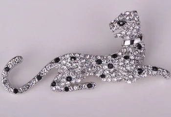 

Leopard brooch pin for women austrian crystal gold & silver color jewelry gifts ZP51 wholesale dropshipping