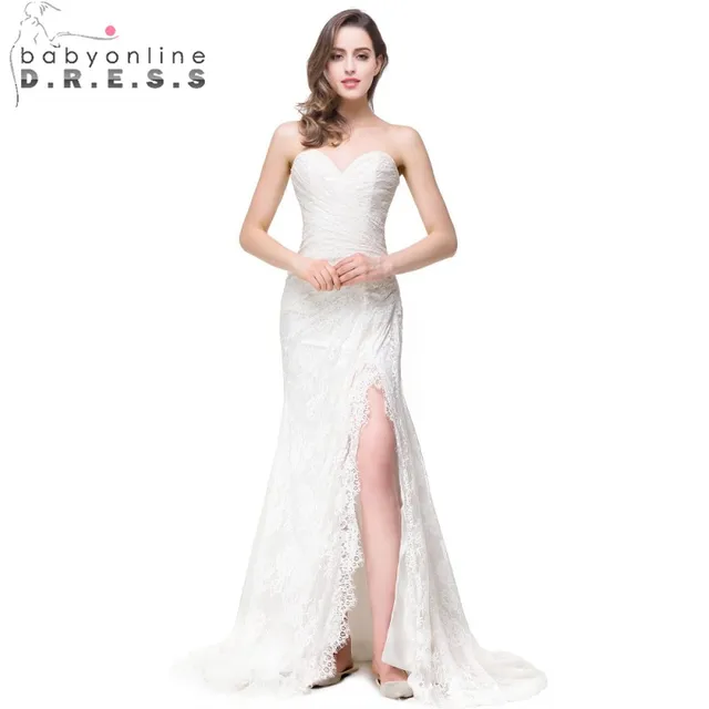 Real Photo Mermaid Side Lace Wedding Dresses 2017 Real Photo Mermaid Side Lace Wedding Dresses 2017 Sweetheart Up Gowns For