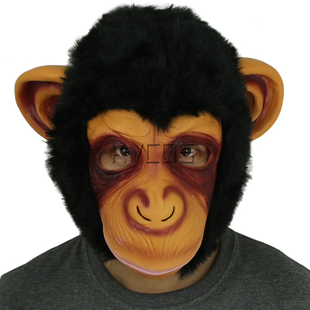Creepy gorilla Mask Head Halloween / Monkey Latex Mask Scary Animal Masks Masquerade Cosplay
