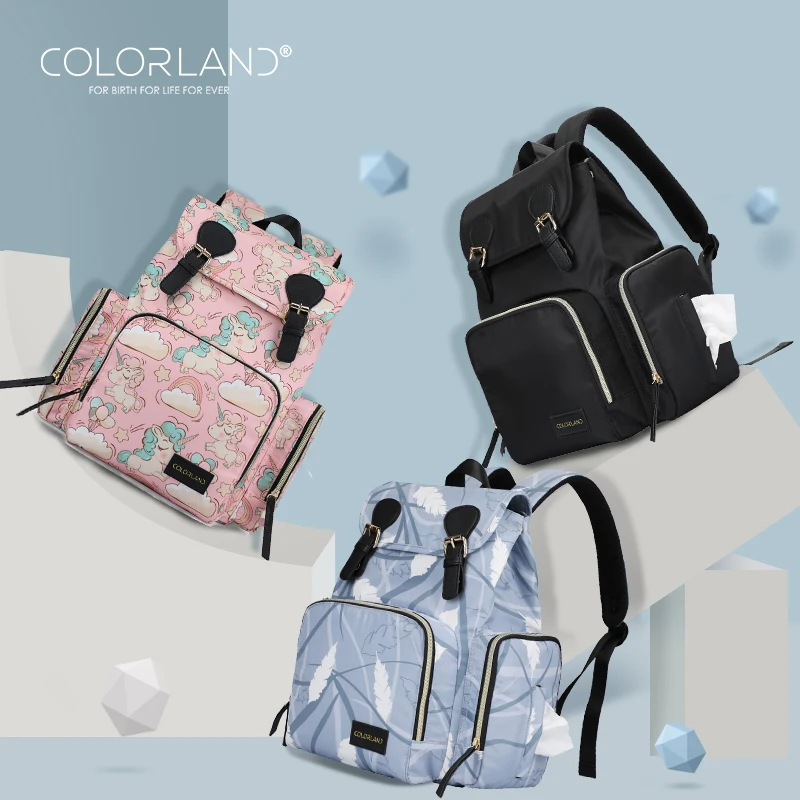 COLORLAND-sacs à couches multifonctionnels pour maman | Sacs à dos pour maman, sacs à couches imperméables et durables de grande capacité