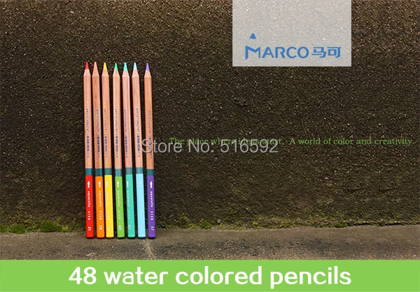 Marco3120 Renoir fine art 48 цветных карандашей в коробке, качественный карандаш для рисования водорастворимый карандаш Профессиональный акварельный