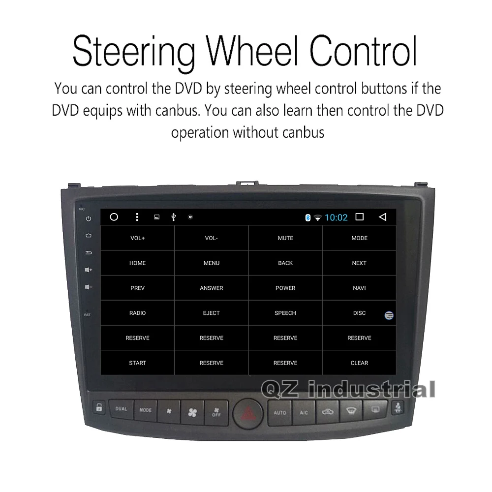 Perfect QZ industrial HD 10.2" Android 8.1 T3 Car DVD Player for Lexus IS200 IS220 IS250 IS300 2006-2012 With 3G 4G WIFI GPS Navi Radio 3
