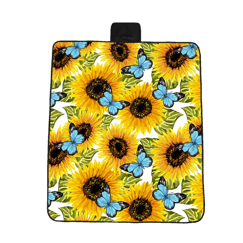 

Multicolor 148x200cm 5 Size Handle Design 3D Digital Printing Full Polyester Oxford Cloth Picnic Mat Beach Mat #5A04
