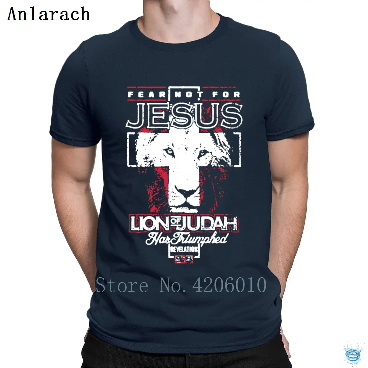 

Jesus Lion Judah T-Shirts Summer Solid Color Anti-Wrinkle Personality Men's Tshirt Slim Fit 100% Cotton New Arrival Anlarach