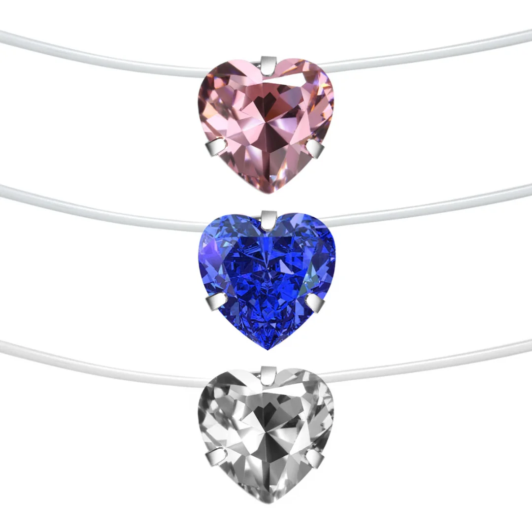 Shellhard Small Heart Crystal Pendant Choker Chain Necklace Charm Female Jewelry Accessories Birthday Gift For Girlfriend Lover