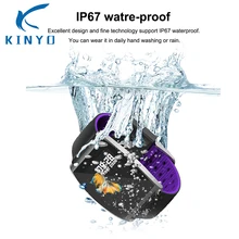 Kinyo умный Браслет IP67 Водонепроницаемый мониторинга сердечного ритма крови контроля давления вызова напоминание smartband