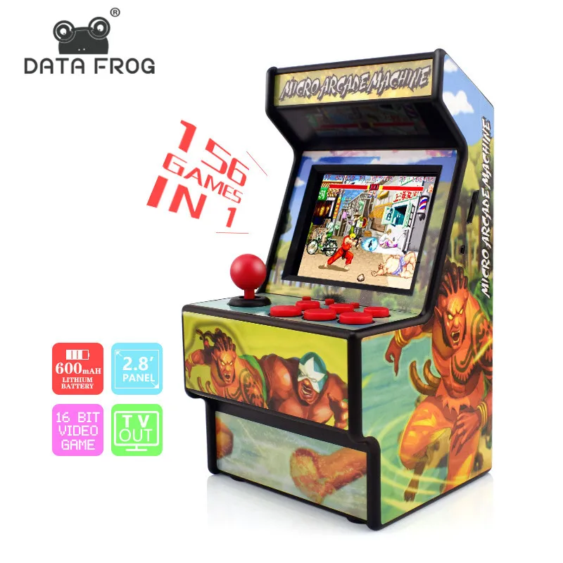 Sapo de Dados Clássicos para Crianças Retro Mini Arcada Handheld Game Console 16 Bit Jogo Jogador Built-in 156 Jogos Presente Brinquedo