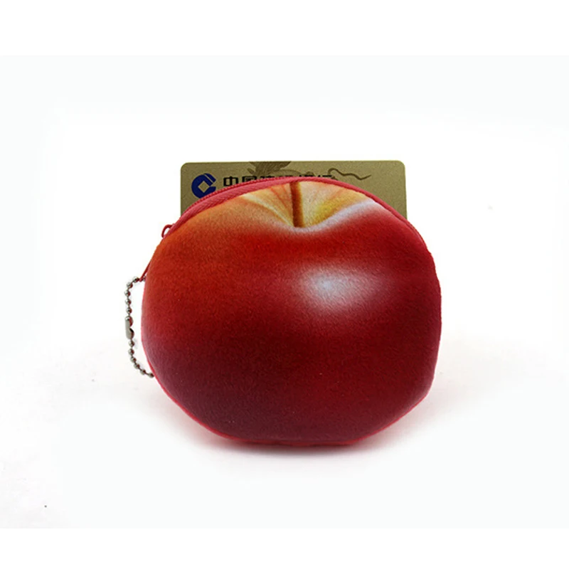 BLEVOLO Повседневный плюшевый Кошелек для монет с фруктами милый 3D маленький кошелек на застежке для девочек мягкая сумка для мужчин и женщин кошельки яблоко клубника сумки для монет