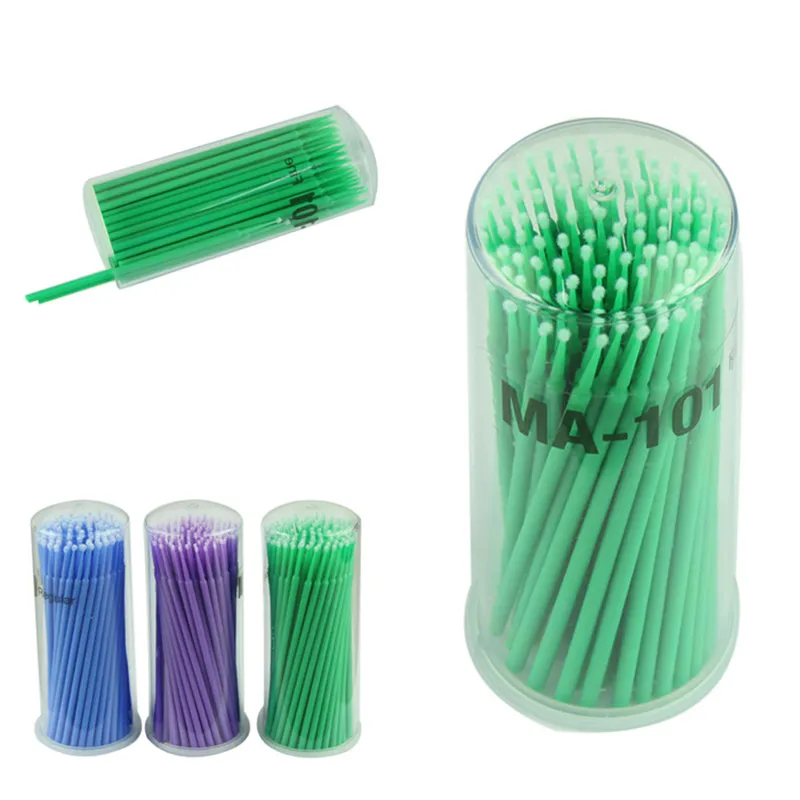 

2017 100Pcs/Pack Lint Disposable Makeup Brushes Individual Lash Removing Tools Swab Micro brushes Eyelash Extension Tools AP233