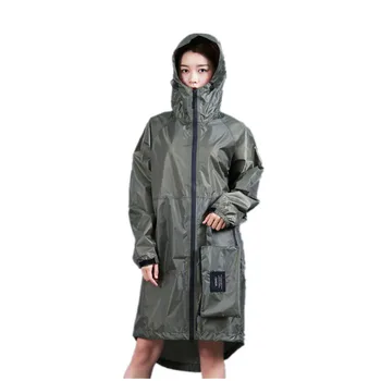 

Long Thin Raincoat Women Men Windbreaker Jackets Cloak Waterproof Tour Hood Backpack Rain Coat Ponchos Female Rain Gear LZO245