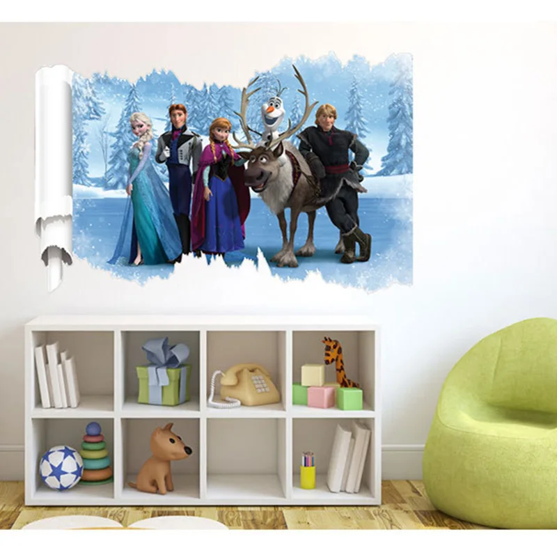 Disney Vaiana Moana Boneca Frozen Sticker Toy 3D Mural PVC Waterproof Self-adhesive Bedroom Decoration Toys Children's Gifts Disney Vaiana Moana Boneca Frozen Sticker Toy 3D Mural PVC Waterproof Self-adhesive Bedroom Decoration Toys Children's Gifts