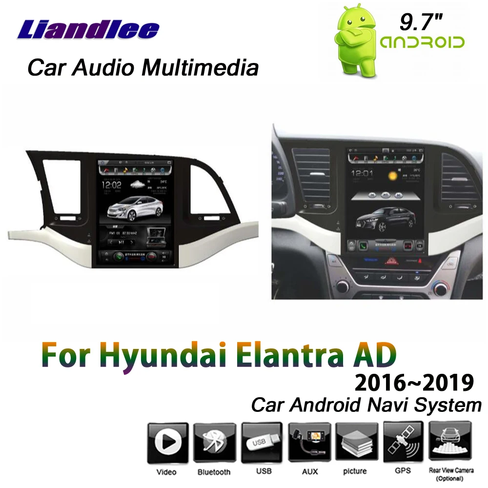 Flash Deal Liandlee 9.7" Android System For Hyundai Elantra AD 2016~2019 Car Vertical Screen Wifi BT GPS Navi Navigation Multimedia No DVD 2