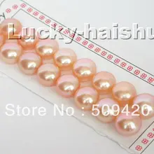>>>>> 8 ШТ. AAA Подлинная 11 мм круглый розовый жемчуг Серьги