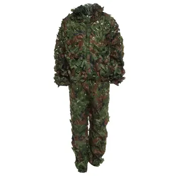 

Newest Lifelike Hunting 3D Tactical Camo Leaf Camouflage Suits Ghillie Bionic Training Suit Set CS Savage Kit Storage