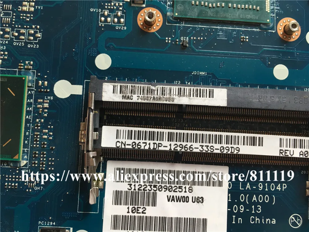 Для DELL 3521 материнская плата портативного компьютера с SR0VQ 2117U CN-0671DP 0671DP 671DP VAW00 LA-9104P HM76 DDR3 тестирование Быстрая