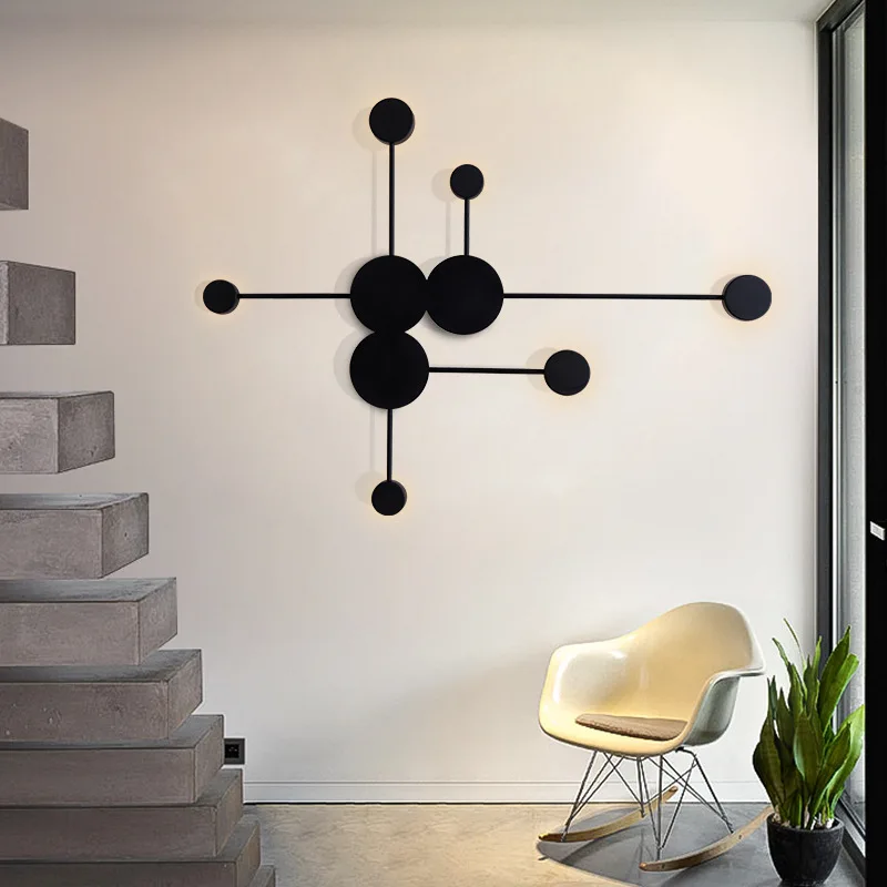 Postmodern wall lamp simple led living room wall lamp bedroom bedside creative aisle hotel exhibition hall corridor lighting