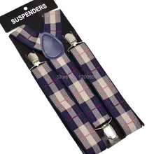 120 см мужские Эластичные подтяжки унисекс с клипсами 3,5 см в ширину черного цвета s12 большие подтяжки Y-back на подтяжках в клетку