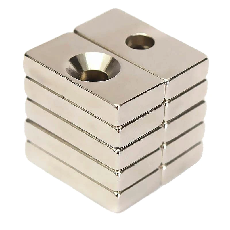 

10Pcs N50 Super Strong Block Rare Earth 20x10x4Mm Cuboid Magnets Hole Neodymium Fridge Magnets