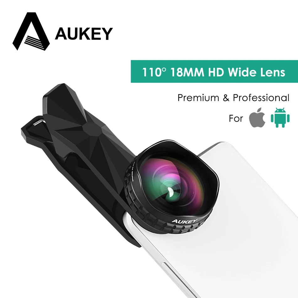 AUKEY lente Optic Pro lente de teléfono 18mm HD gran angular lente de  teléfono móvil Kit 2X más paisaje para iPhone 7X8 Samsung Xiaomi _ -  AliExpress Mobile