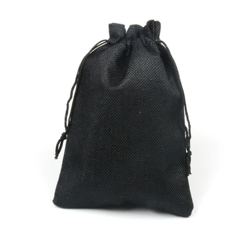 Rustic Hessian Burlap Bags Candy Gift Drawstring Jute Bag Wedding Favors Packaging Pouches Sacks Party Decorations Black 13x18cm Rustic Hessian Burlap Bags Candy Gift Drawstring Jute Bag Wedding Favors Packaging Pouches Sacks Party Decorations Black 13x18cm