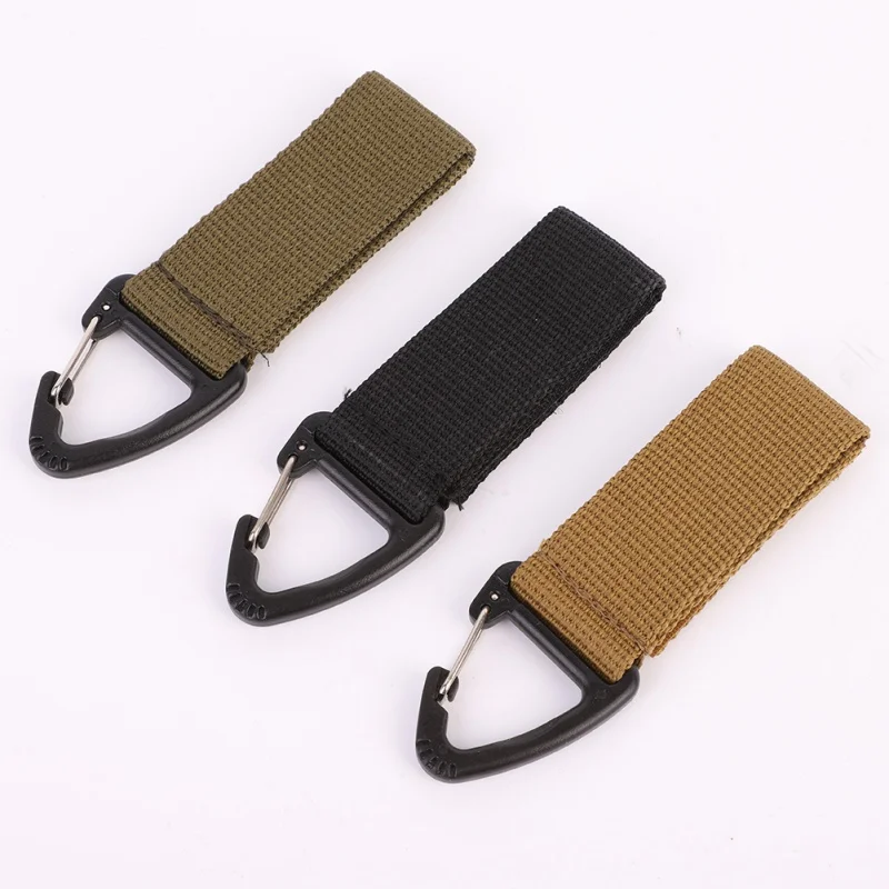 

1PCS Tactical Backpack Triangle Carabiner Outdoor Tools Nylon Key Hook Webbing Buckle Hanging System Molle Waist Belt Buckle
