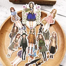 1pack girl sticker PVC Scrapbook hand book diary Stickers kawaii cartoon girls waterproof stickers toys kids children pegatinas