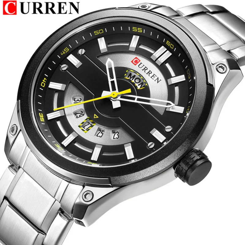 

Relojes CURREN 2019 Watches Men Fashion Quartz Mens Watch With Calendar Stainless Steel Business Waterproof erkek kol saati