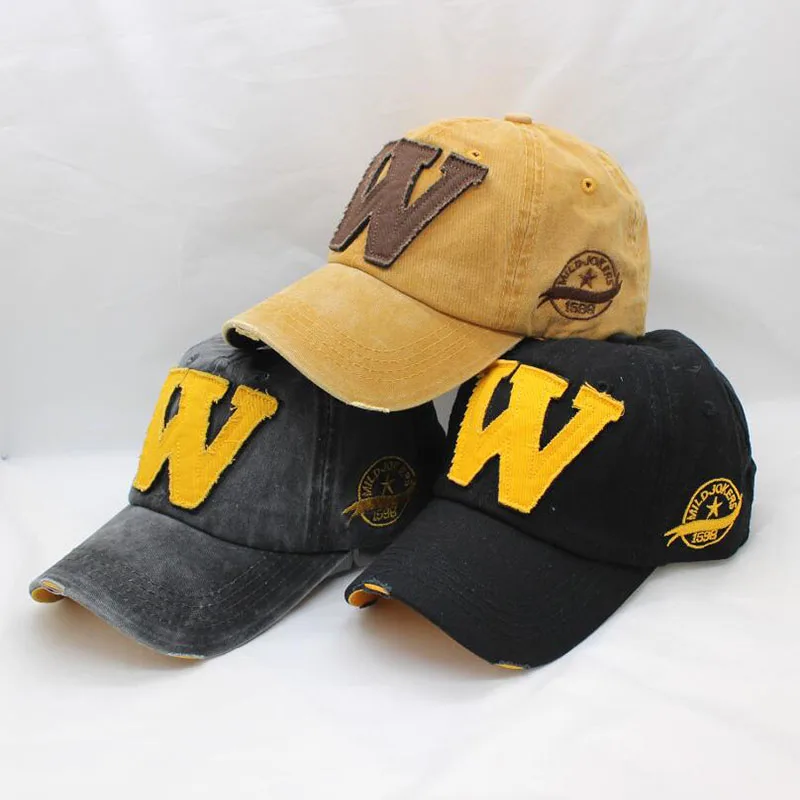 BINGYUANHAOXUAN 6 colores lavados Denim Snapback gorras otoño algodón letra W nuevos hombres mujeres gorra de béisbol Sunblock Beisbol Casquette BINGYUANHAOXUAN 6 colores lavados Denim Snapback gorras otoño algodón letra W nuevos hombres mujeres gorra de béisbol Sunblock Beisbol Casquette